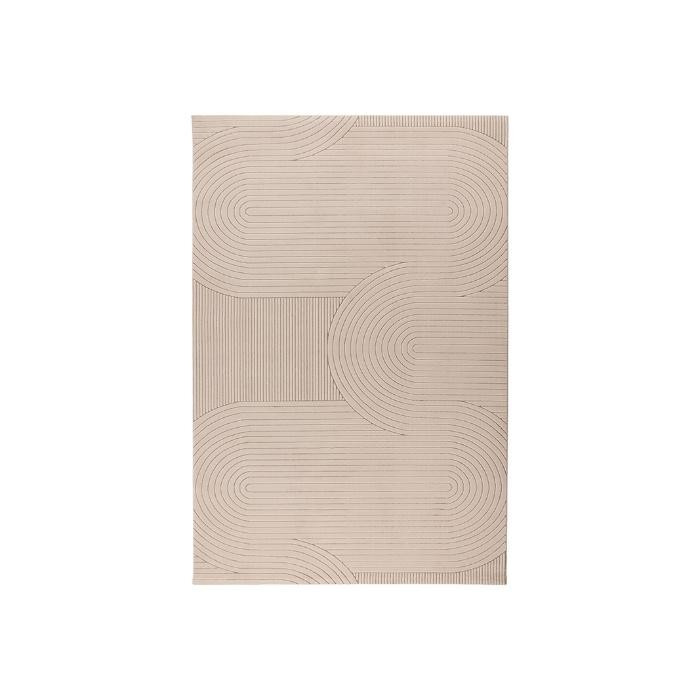Vloerkleed 160x230 Linde taupe, van bovenaf gezien