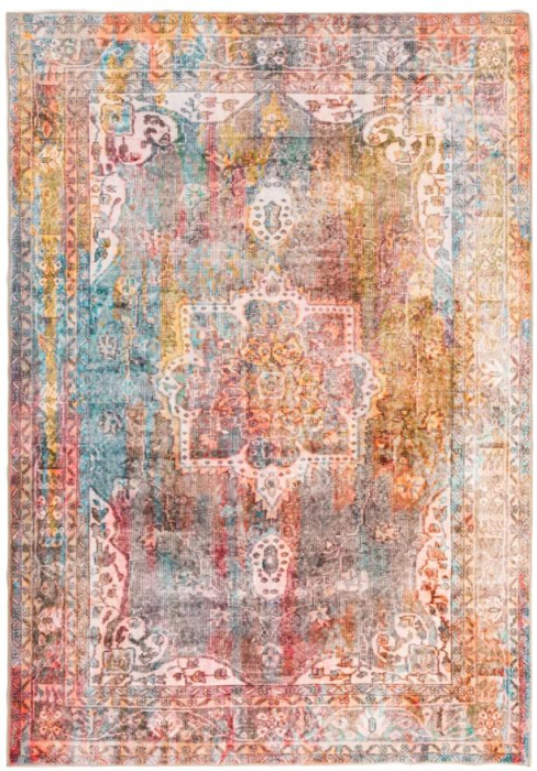 laagpolig vintage vloerkleed blossom