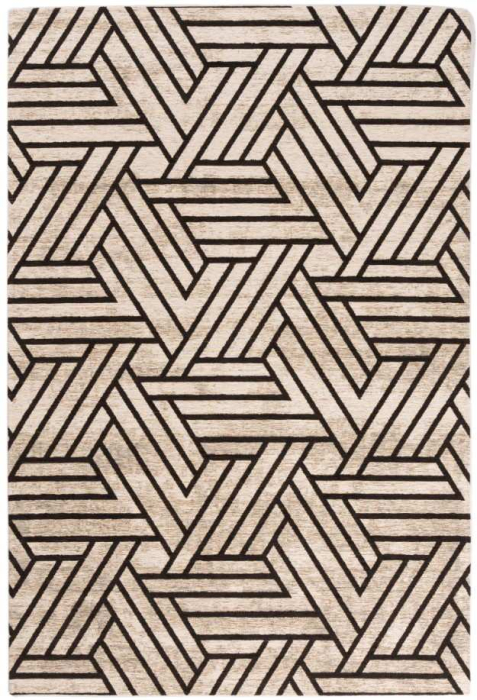 Modern vloerkleed zwart met beige