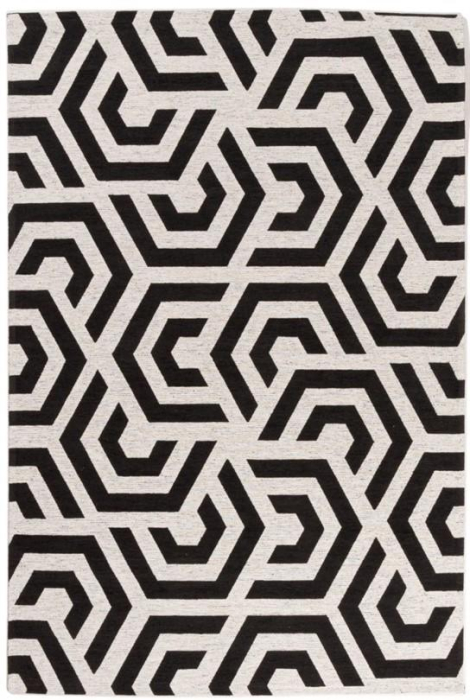 Vloerkleed zwart/wit modern Metrix HappyHome