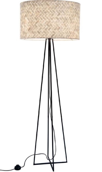 Vloerlamp schelpen parelmoer wit