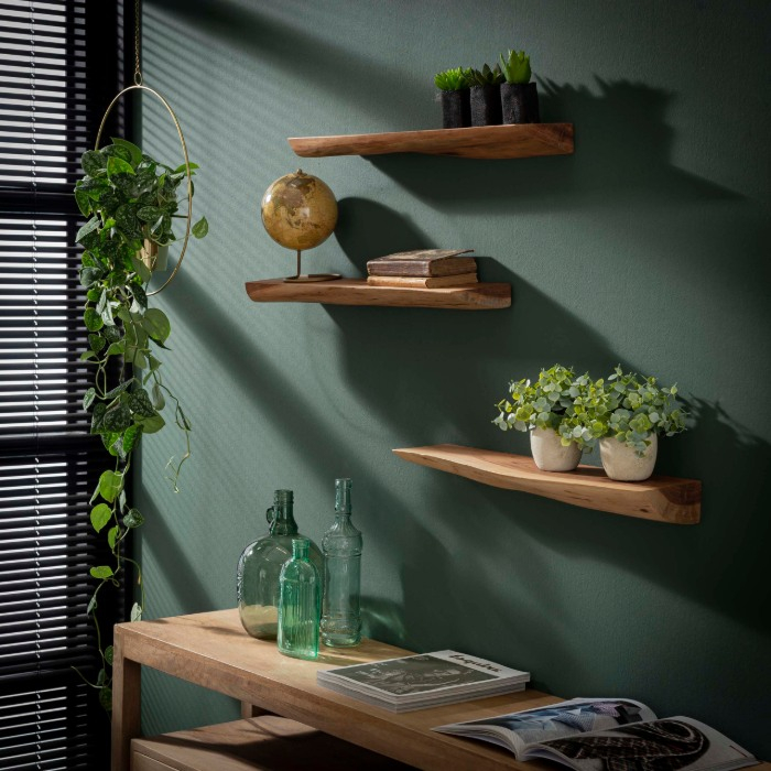 Wandplanken set van 3 Brix boomstam 60 cm - sfeerfoto 1