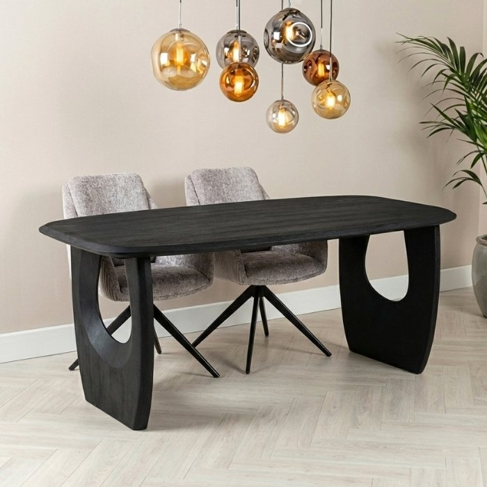 Eettafel hout zwart 180 cm