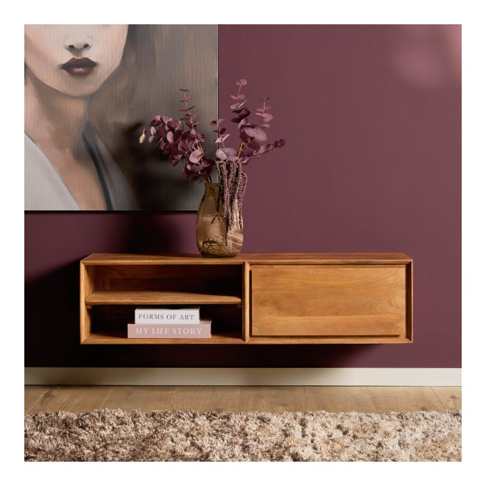 Zwevend tv meubel Ambiance Naturel | 120 cm - sfeerbeeld