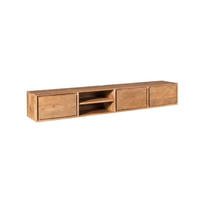 Zwevend tv meubel Ambiance Naturel mangohout 200 cm - vooraanzicht
