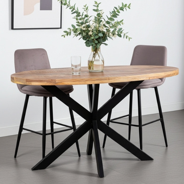 Bartafel mangohout ovaal 160 cm.