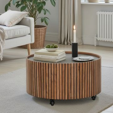 Sfeerafbeelding bijzettafeltje op wieltjes.