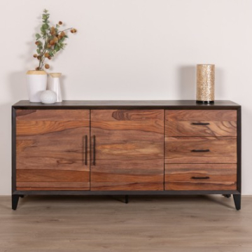 Dressoir donker hout 175 cm breed.