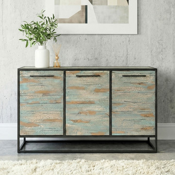 Aanbieding: Industrieel dressoir 150cm groen.