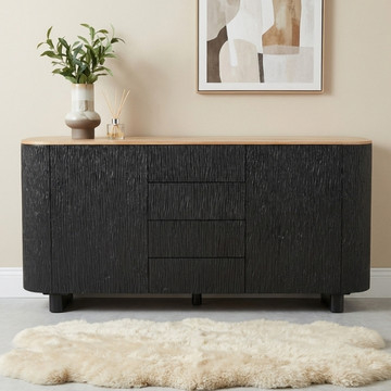 Dressoir met ronde hoeken van zwart hout