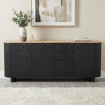 Dressoir met ronde hoeken van zwart hout