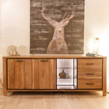 Dressoir van 210 cm van acaciahout. 