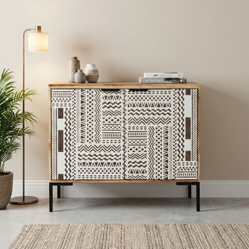 Wit dressoir mangohout 100 cm breed.