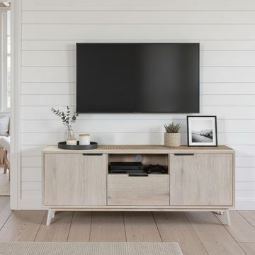 eiken tv-meubel wit vooraanzicht