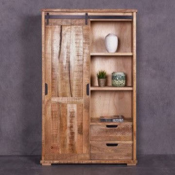 Halkast industrieel mangohout 110 cm