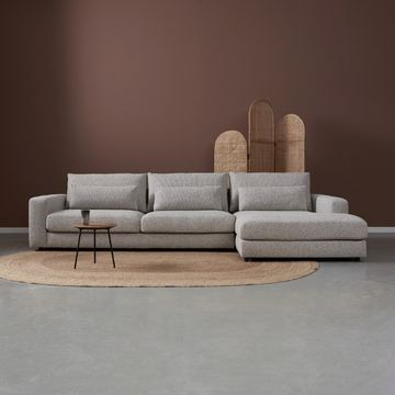 Hoekbank Como in het grijs. 