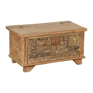 Kist als salontafel.