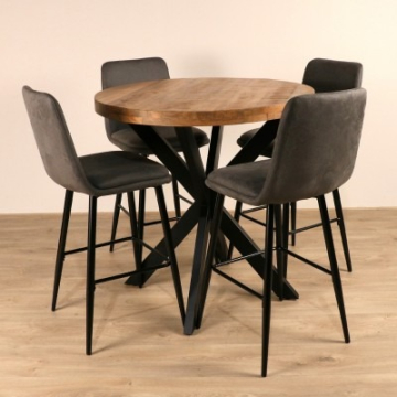 Kleine ronde bartafel van mangohout. Diameter 100cm