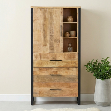 Opbergkast mangohout 90 cm breed.