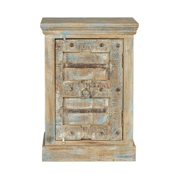 Nachtkastje van mangohout. 