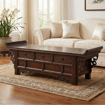 Authentieke Oosterse salontafel met drie laden