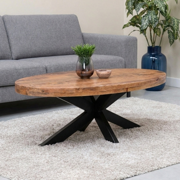Salontafel ovaal mangohout.