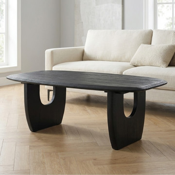 Salontafel zwart hout.