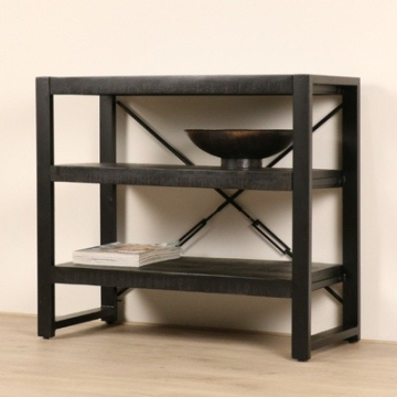 Sidetable mangohout zwart 90 cm breed.