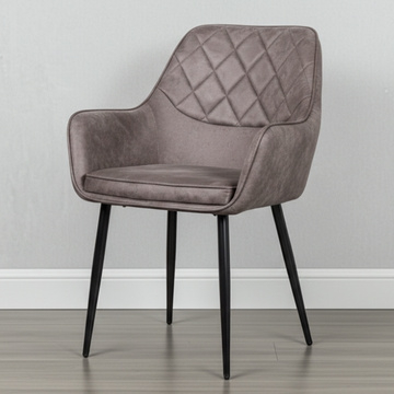 Eetstoel met armleuning grijs.