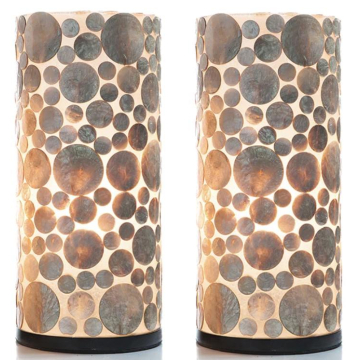 Tafellamp met schelpen goud kleurig