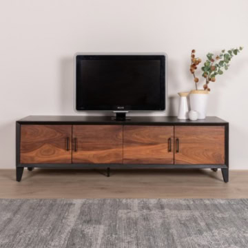 Tv meubel donker hout 175 cm breed.
