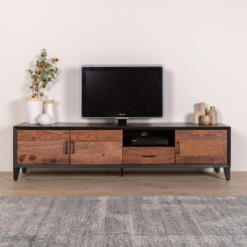 Tv meubel donker hout 200 cm.