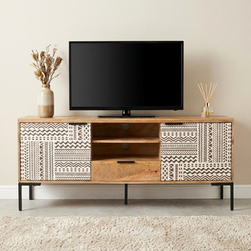 Tv meubel mangohout 150 cm breed.
