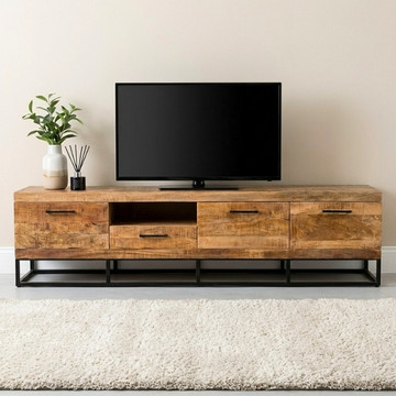 Tv meubel industrieel mangohout 200 cm
