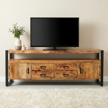 Tv meubel mangohout industrieel 190 cm.