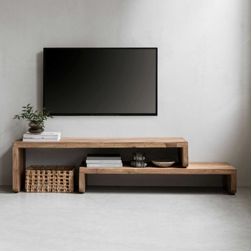 Teakhouten tv meubel uitschuifbaar.