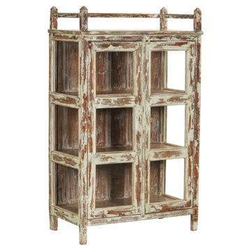 Houten vitrinekastje India.