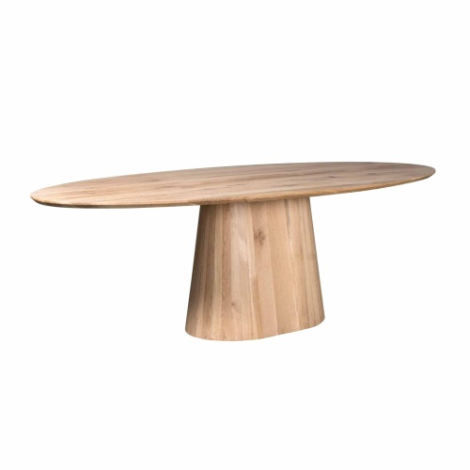 Ovale eettafel Riga eiken naturel 240 cm driekwart aanzicht