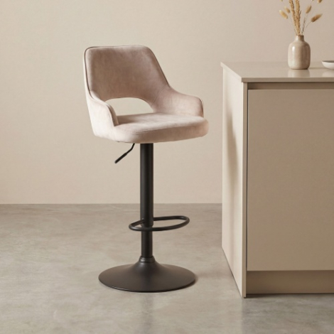 Verstelbare barkruk Frank naturel velvet