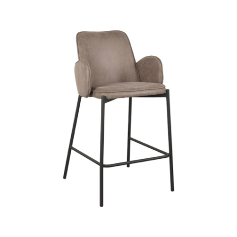 Lage barkruk Jesse taupe micro-suède