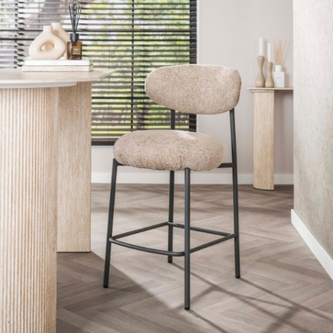 Barkruk met ronde rugleuning Pirin beige - sfeerfoto