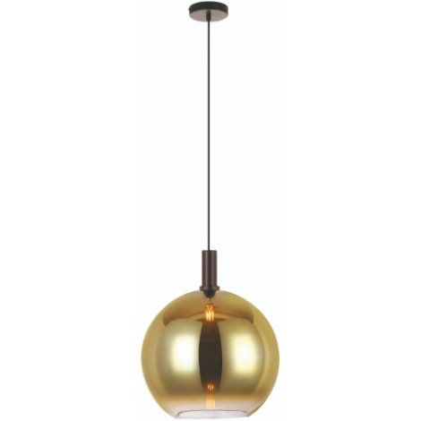 bolvormige hanglamp goudkleurig glas