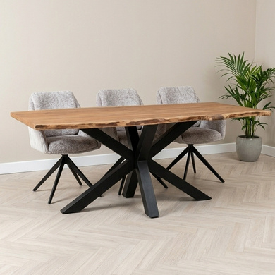Boomstam eettafel acaciahout 200 cm