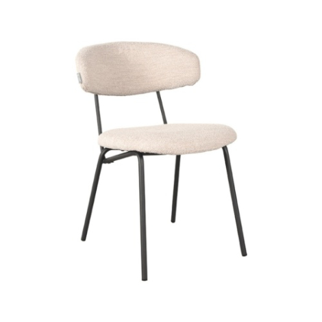 Eetkamerstoel Zeger naturel bouclé met ronde rug