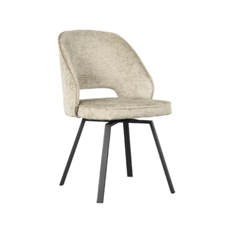 Draaibare eetkamerstoel Liz beige met open rug