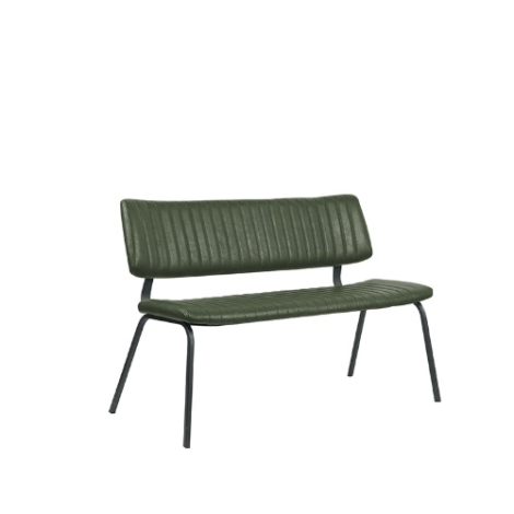 Eetkamerbank met rugleuning Gijs 120 cm donkergroen kunstleer