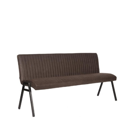 Eetkamerbank met rugleuning Mex 175 cm antraciet microvezel