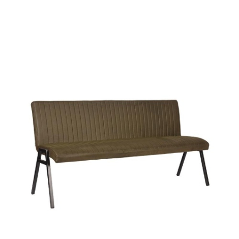 Eetkamerbank met rugleuning Mex 175 cm olijfgroen microvezel