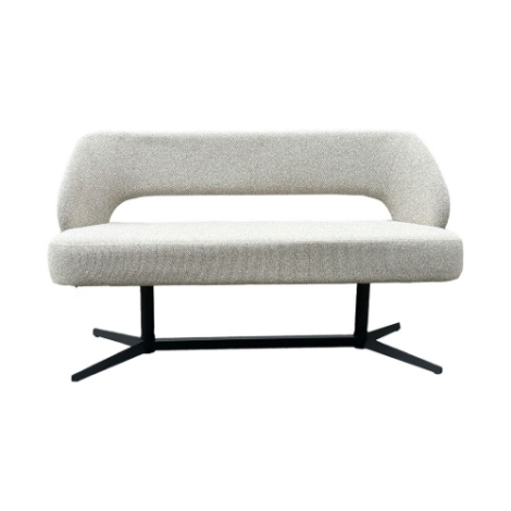Eetkamerbank met rugleuning Saar 190 cm crème bouclé