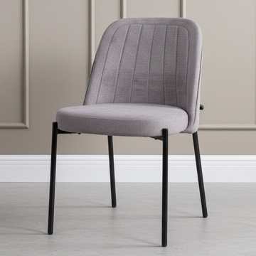 Eetkamerstoel bouclé grijs.